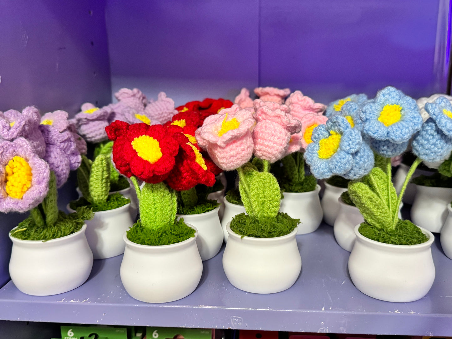 Crochet desk flowers