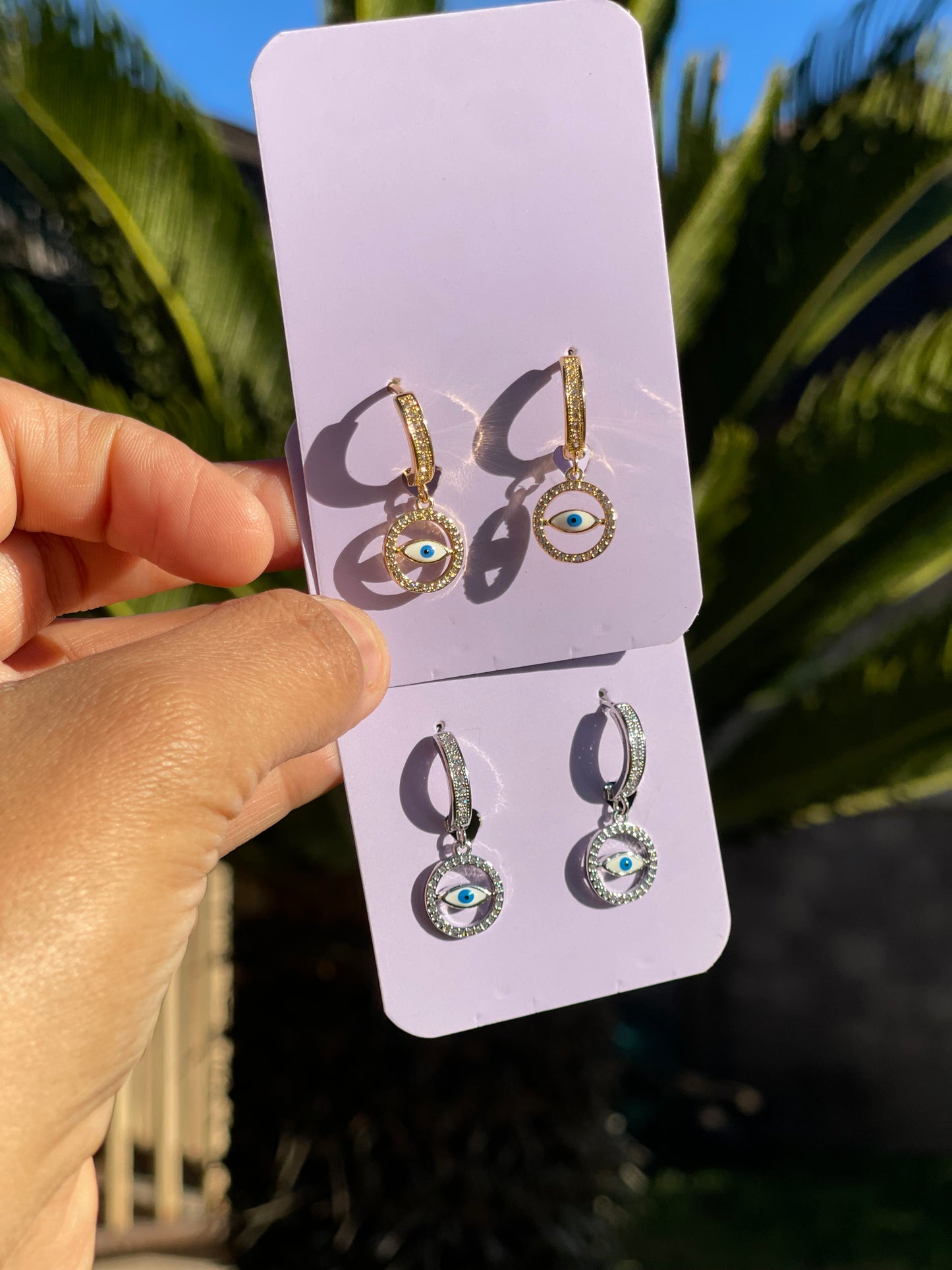 Evil eye earrings