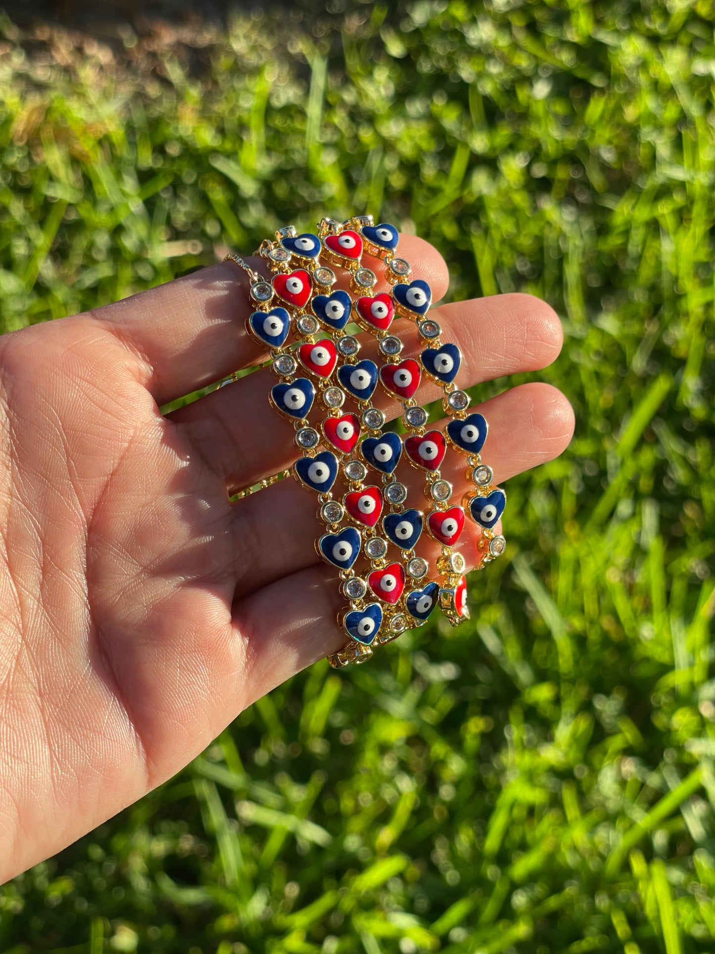 Evil eye adjustable bracelet