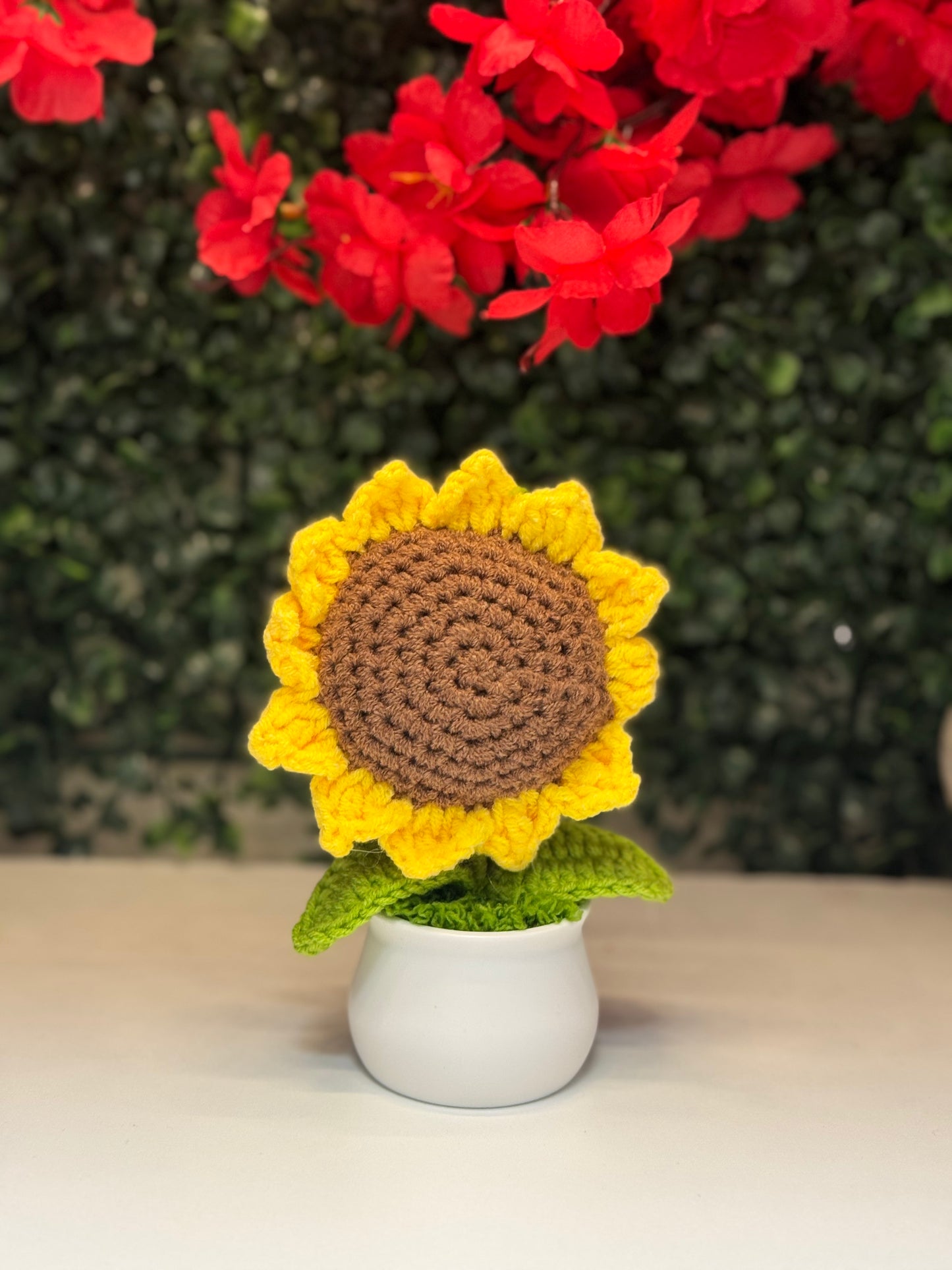 Crochet desk flowers