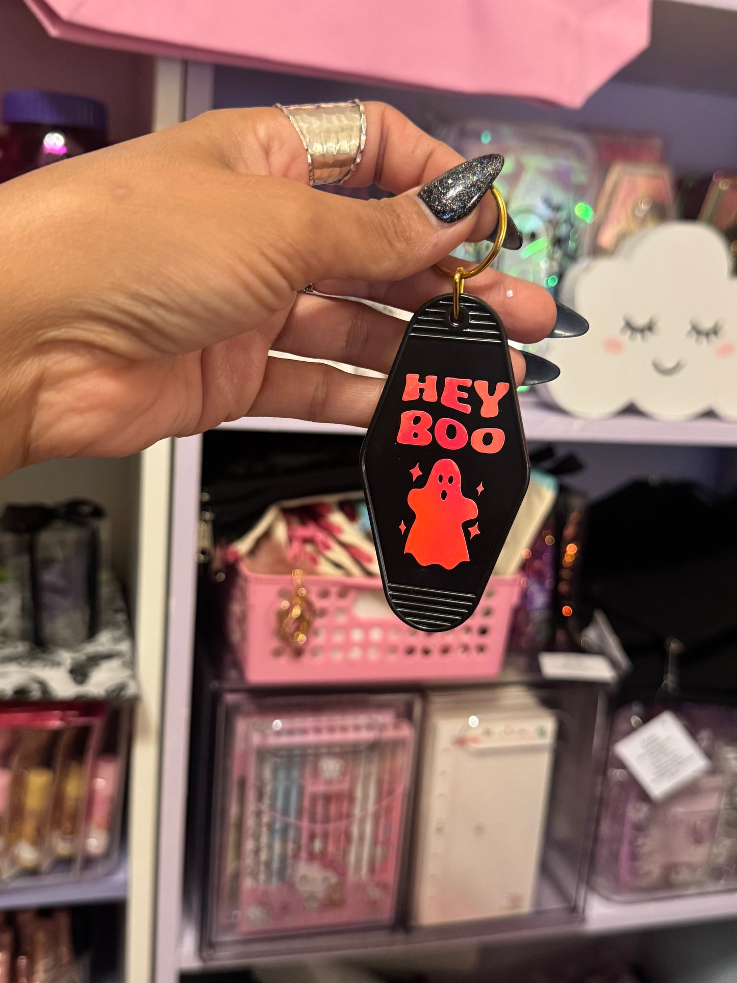 Hey boo keychain