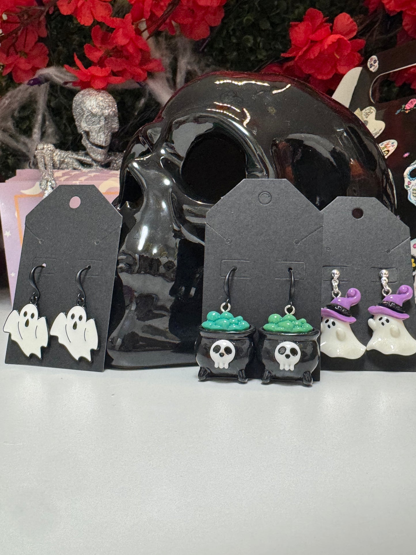 Spooky charm earrings