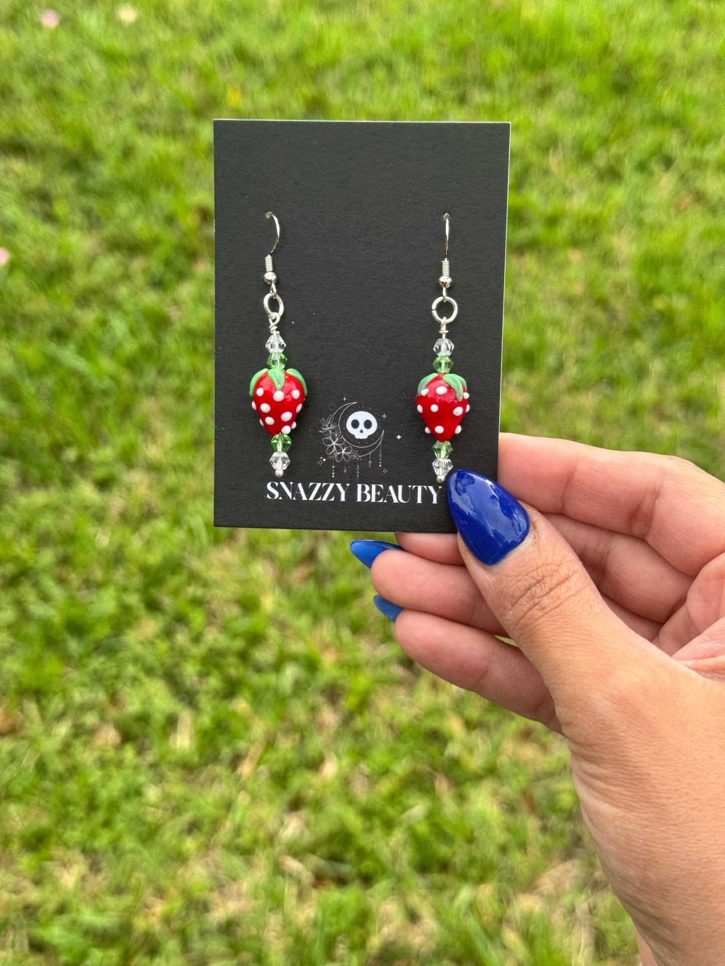 Strawberry beaded earrings
