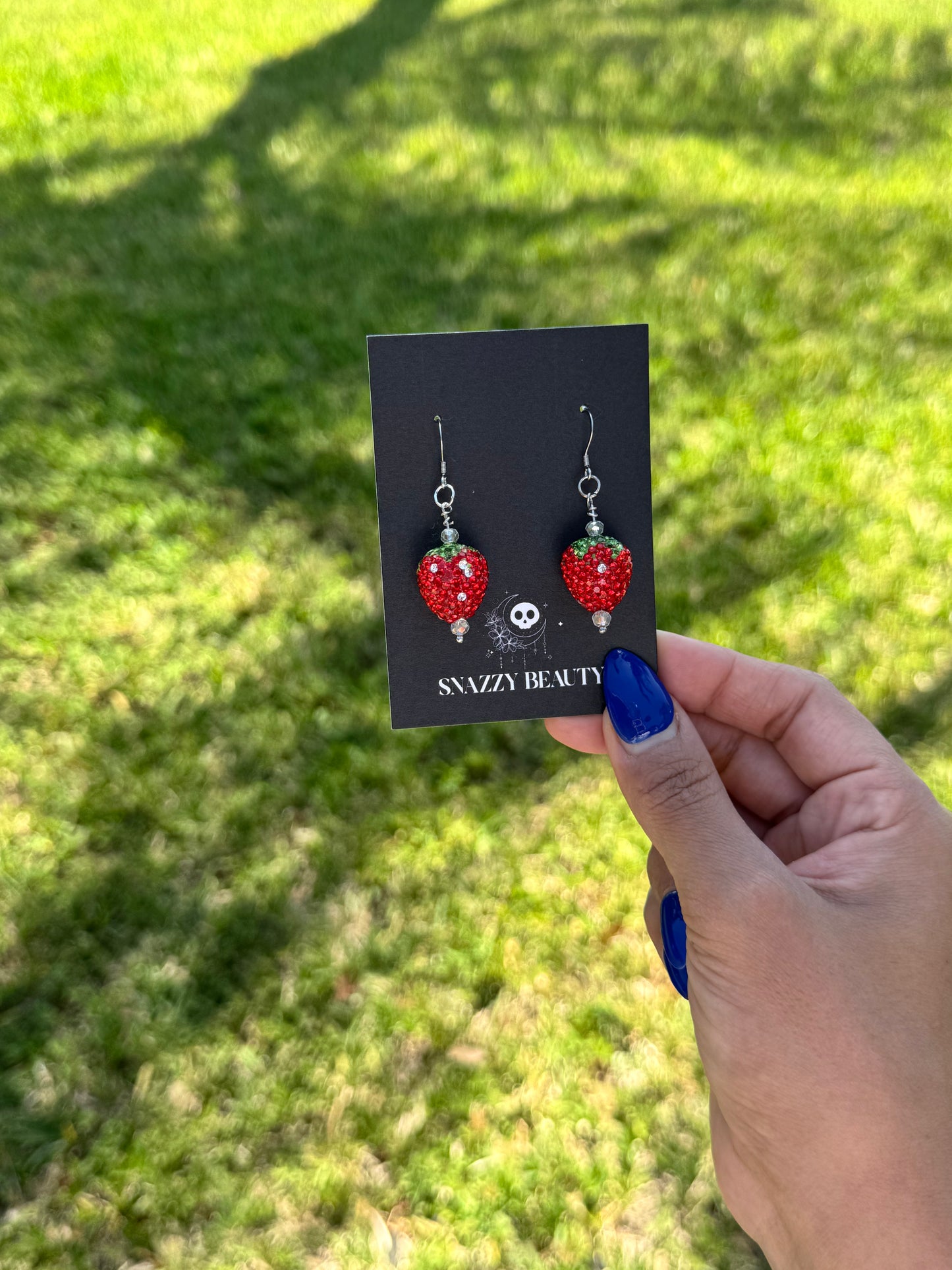 Sparkling strawberry earrings