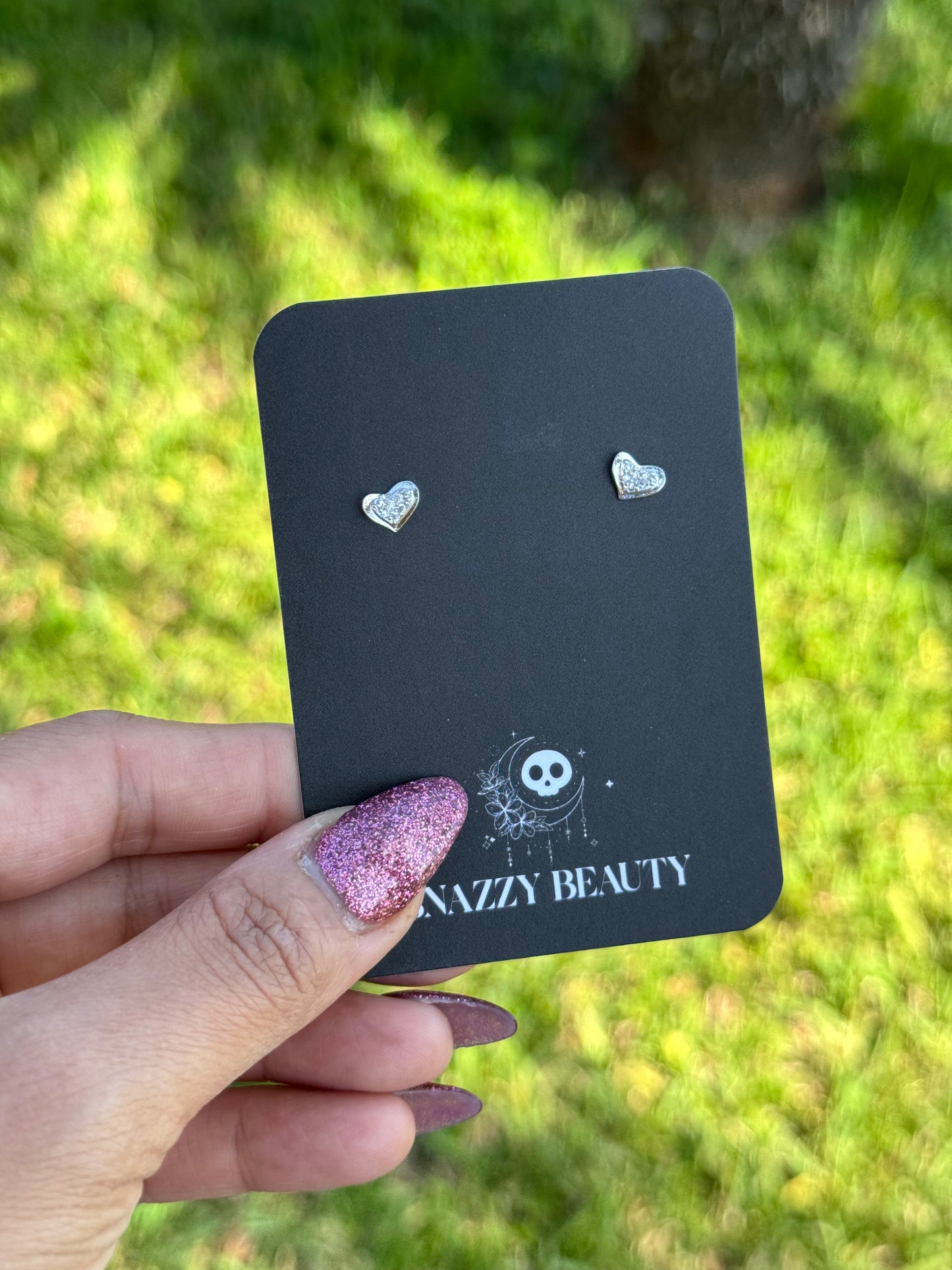 Mini CZ heart studs