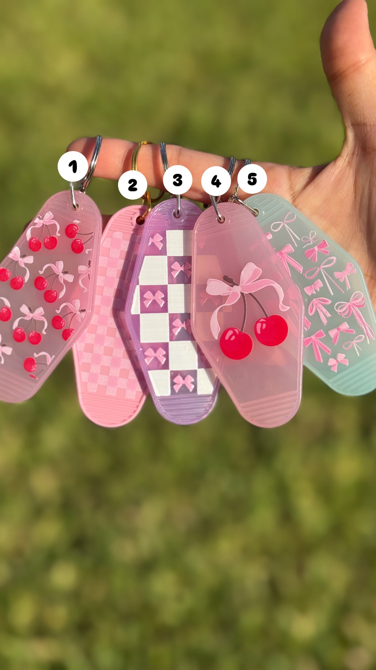 Cherry bow keychain