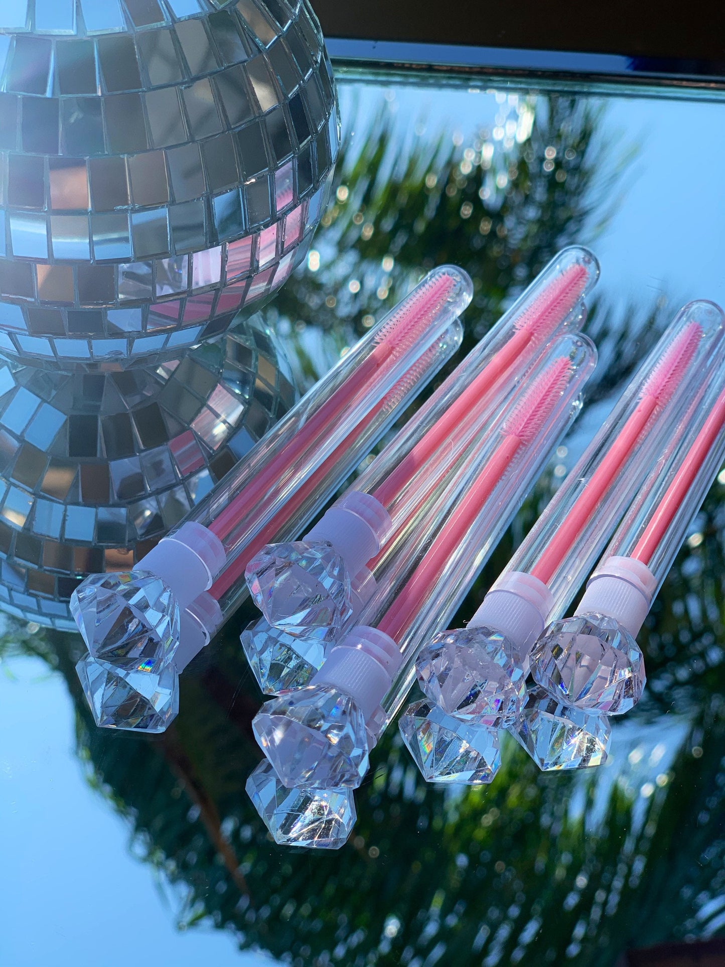 Eyelash wand | spoolie tube ( pack of 5 ) medium size diamond bead