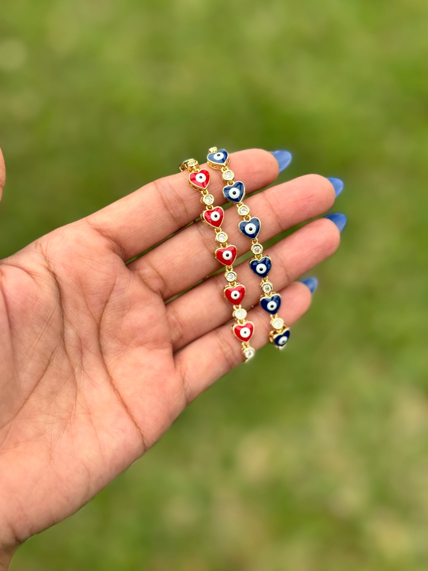 Evil eye heart bracelet