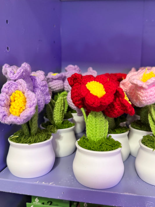 Crochet desk flowers