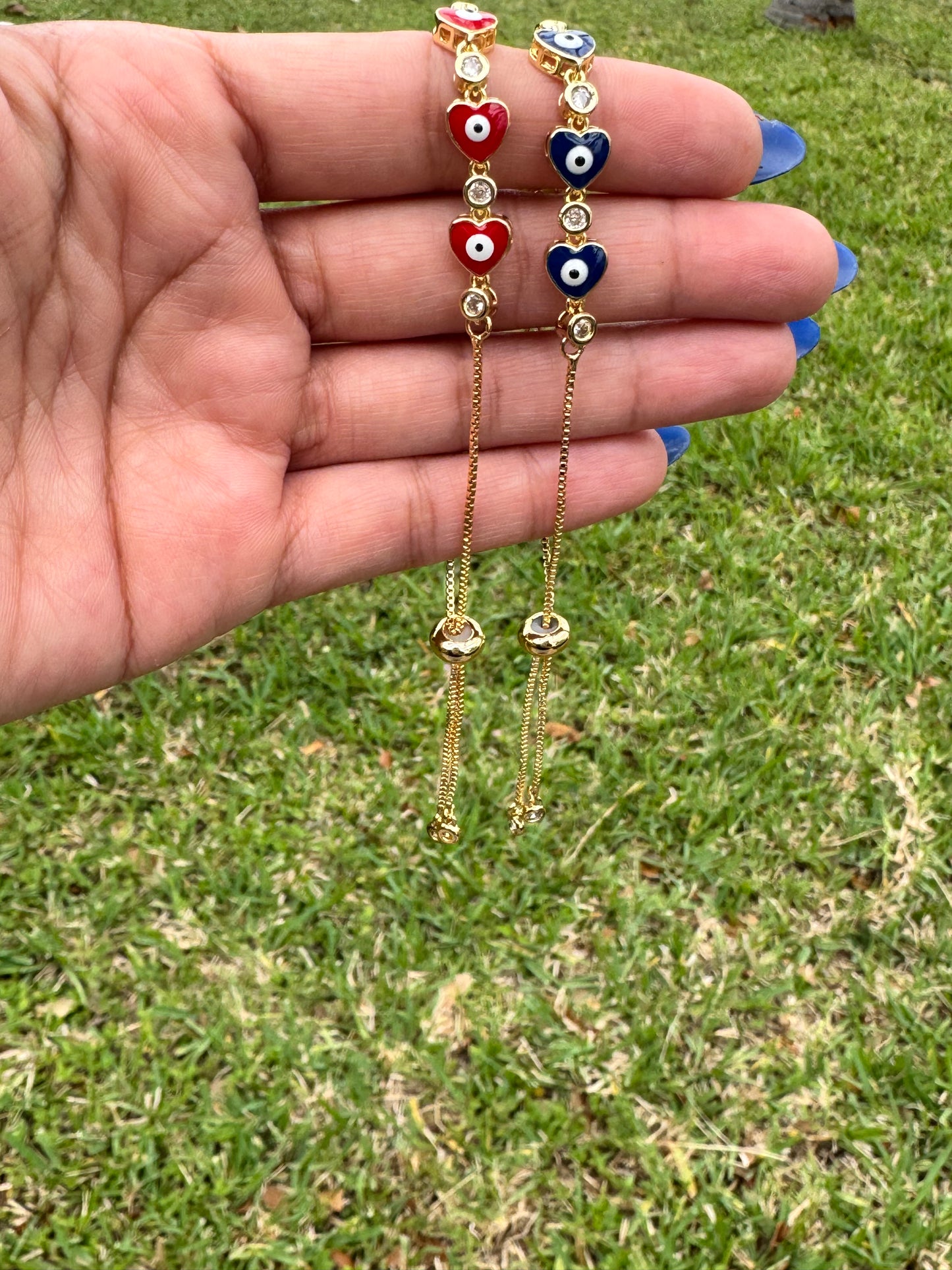 Evil eye heart bracelet