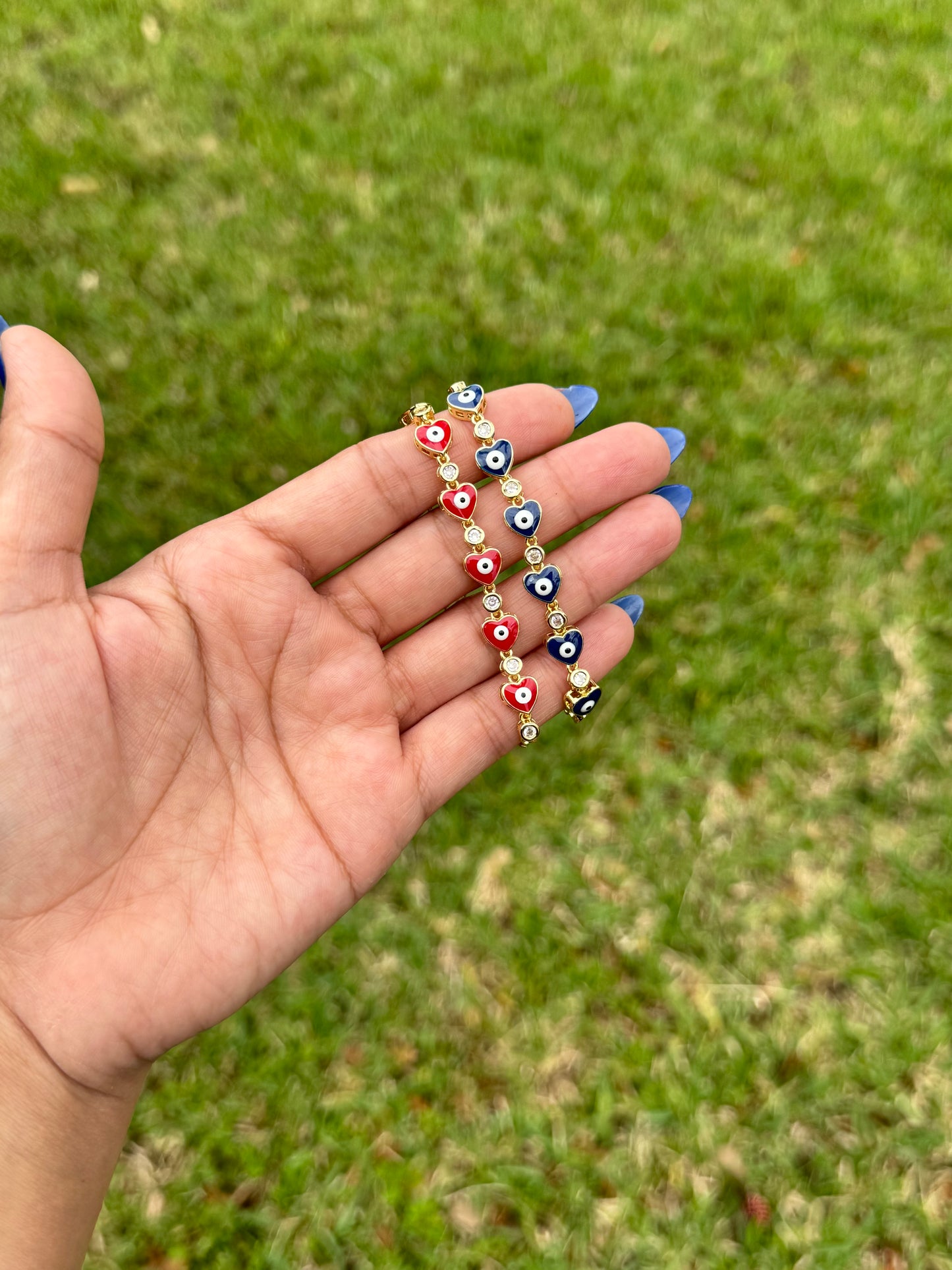 Evil eye heart bracelet