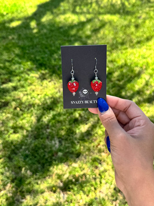 Sparkling strawberry earrings