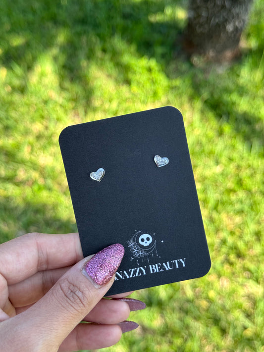 Mini CZ heart studs