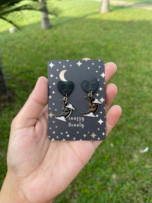 Skull print earrings