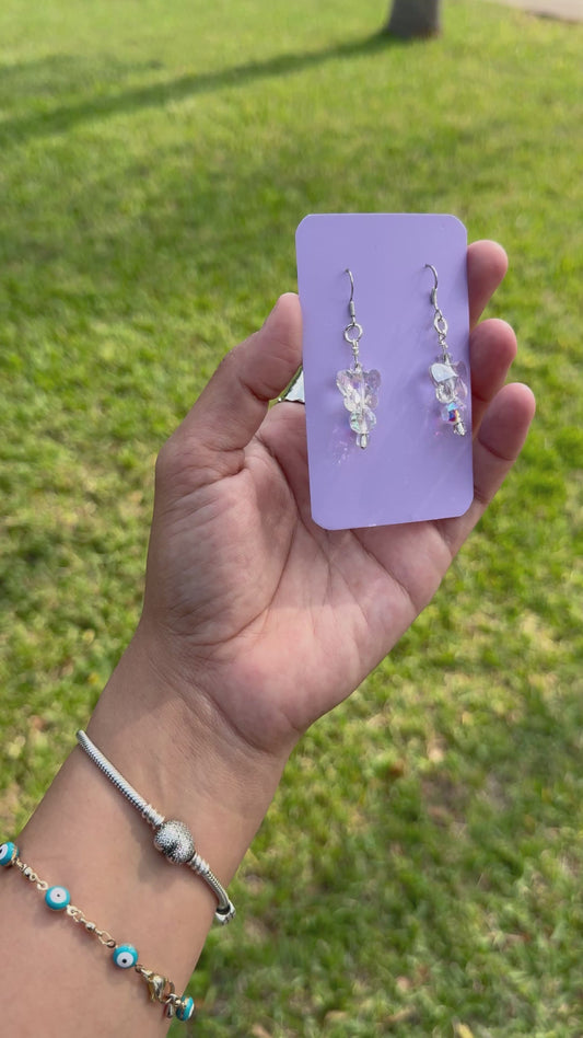 Butterfly charm earrings