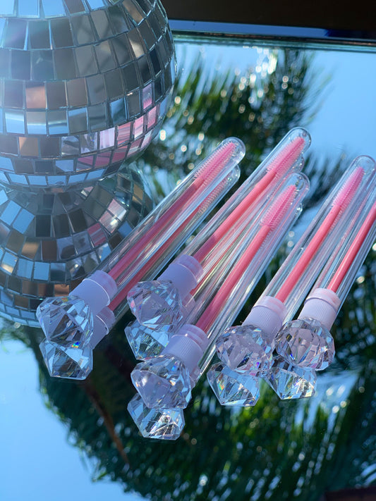 Eyelash wand | spoolie tube ( pack of 5 ) medium size diamond bead